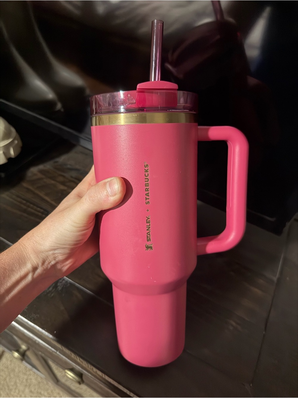 Pink Starbucks Stanley 40oz Travel Mug with Handle
